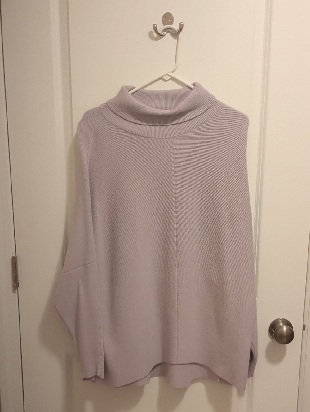 Amazon Lavender Cowl Neck Poncho Sweater